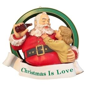 Vintage: Coca~Cola‎ • Collectible “Christmas is Love” Santa Ornament